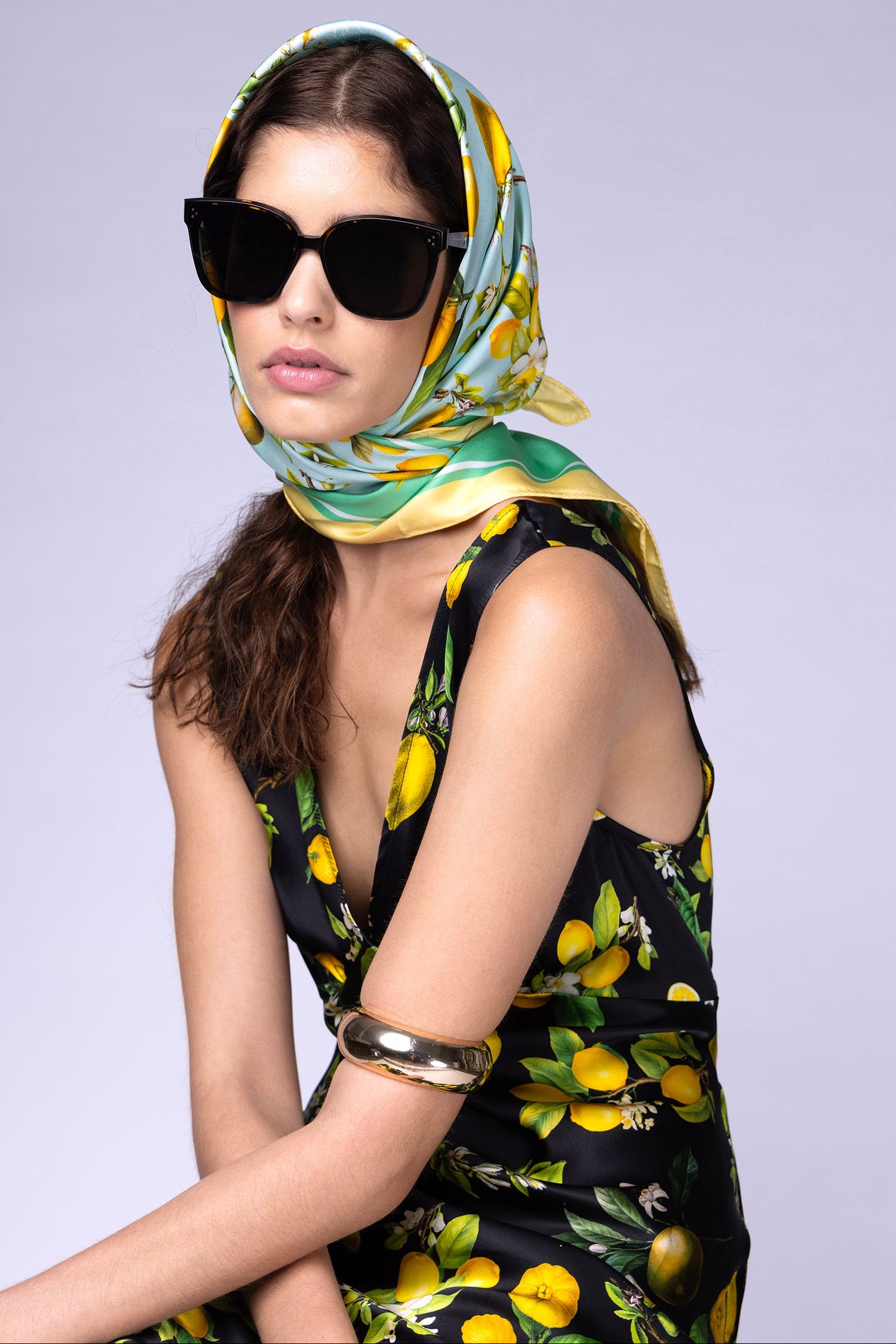 Chloe Mint medium silk scarf