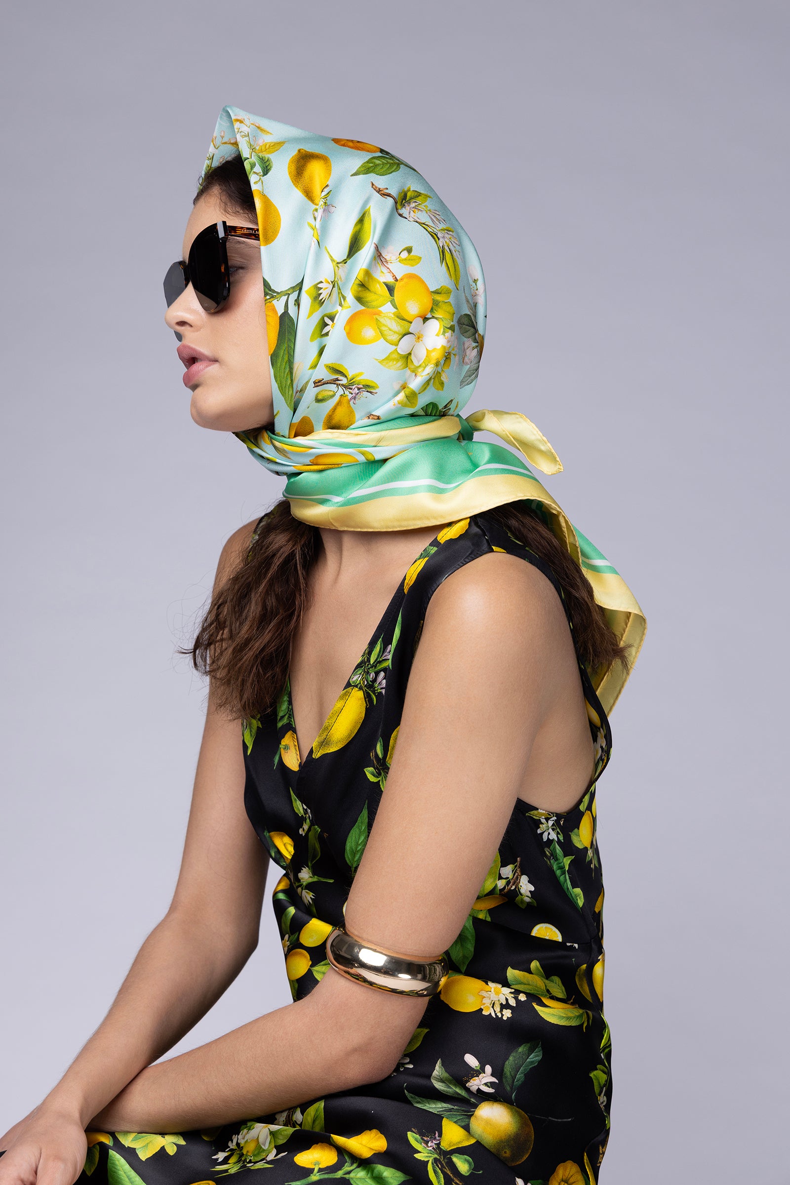 Chloe Mint medium silk scarf