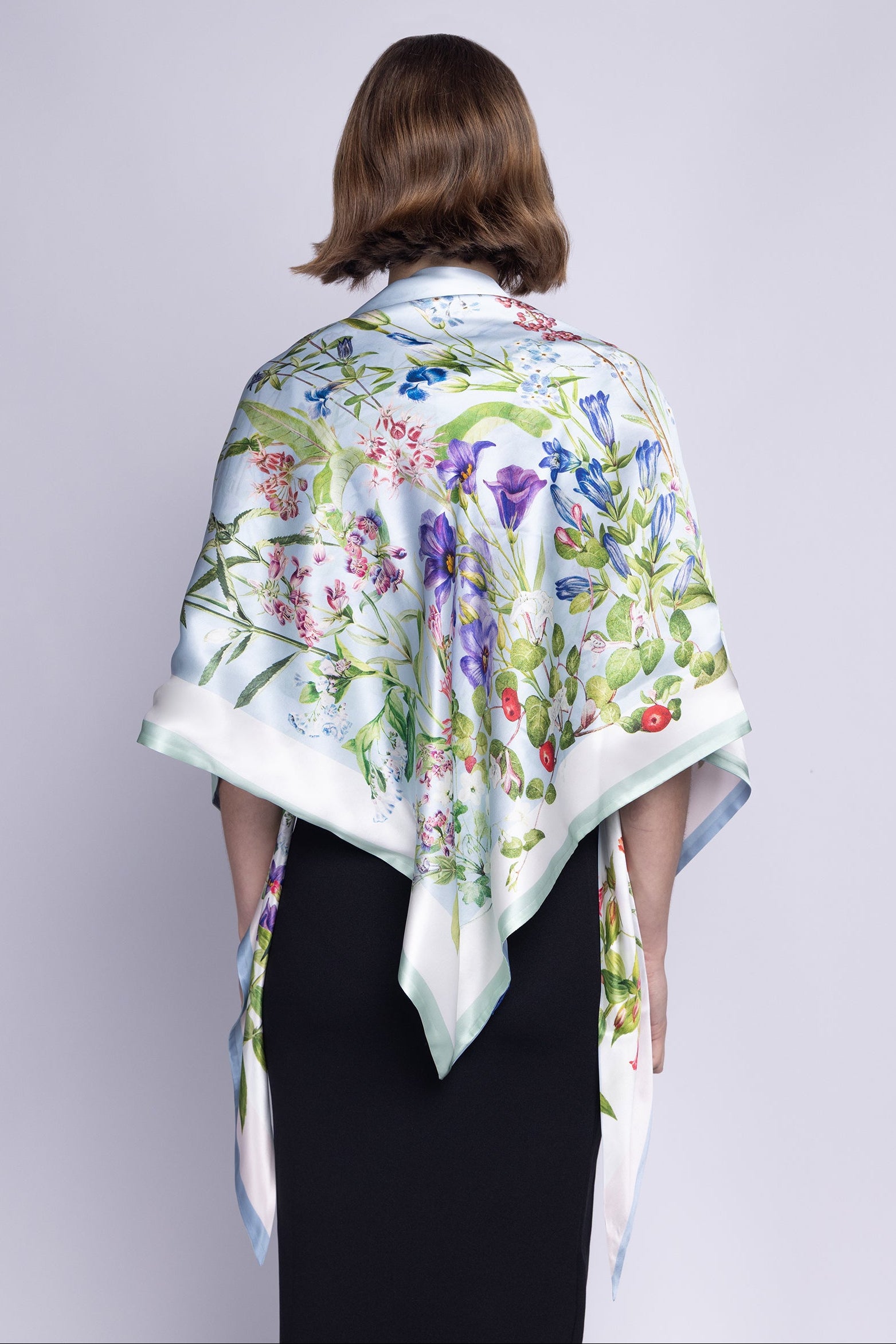 St Piece Celeste silk triangle scarf