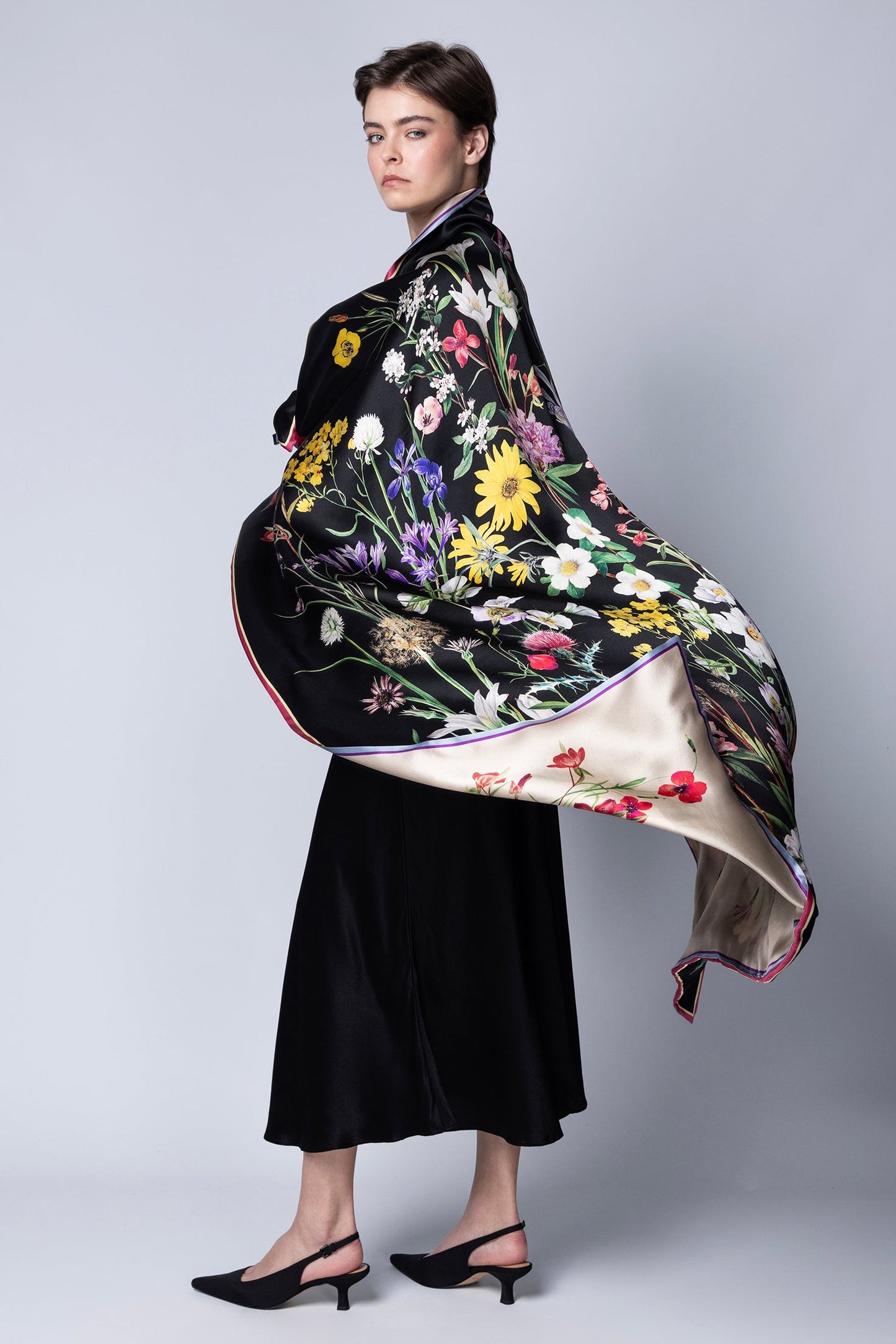 Whitney Silk double sided scarf