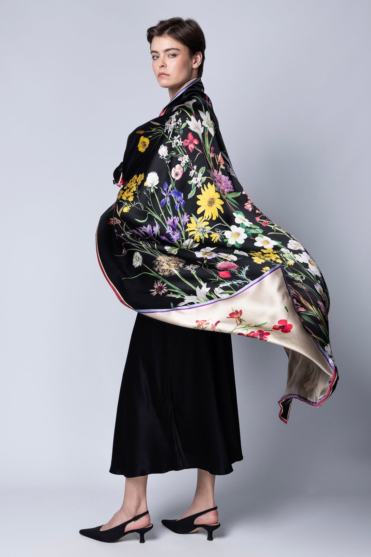 Whitney Silk double sided scarf