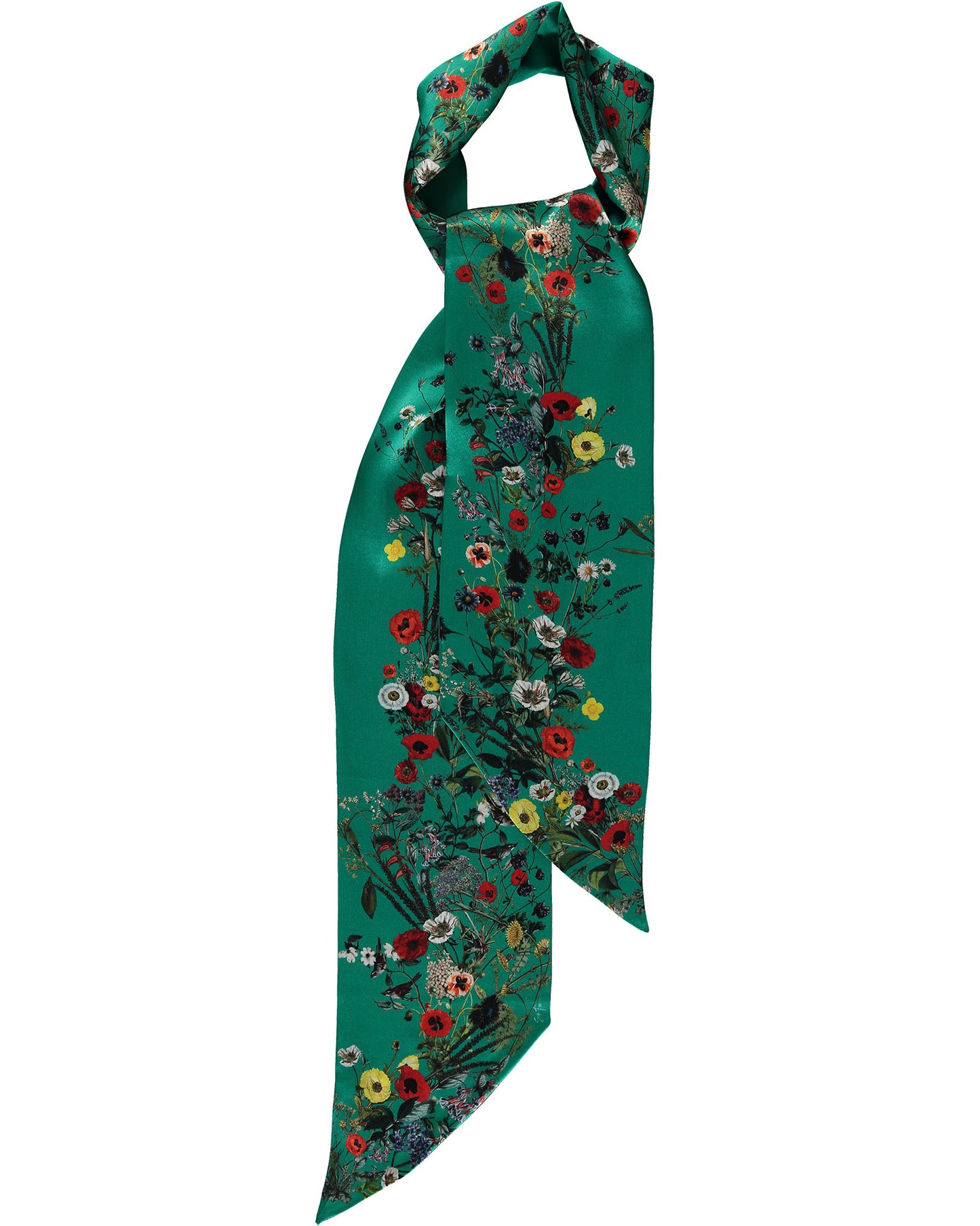 Jackie Green Long Silk Scarf