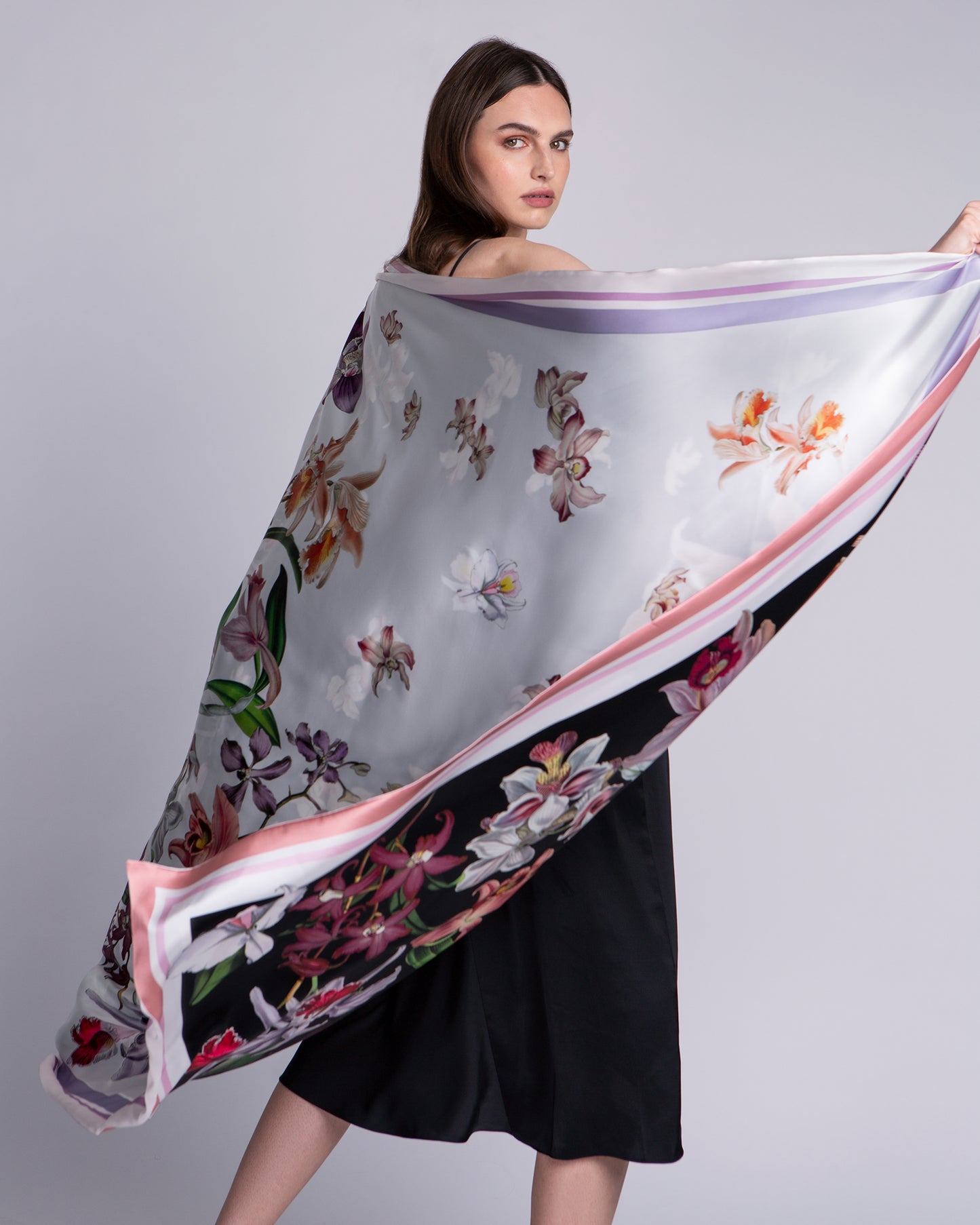 Sonia Large Square Silk Double-Sided Scarf