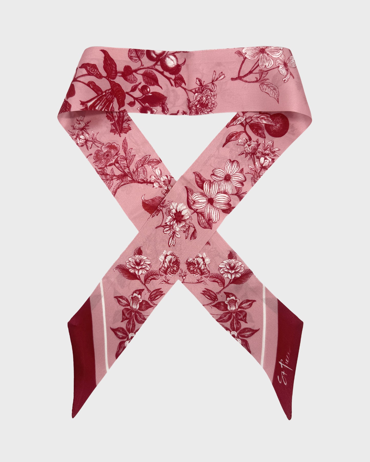 st piece Blair Pink silk twilly scarf