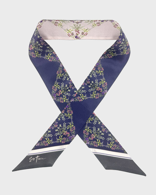 st piece Claire Pink Purple silk twilly scarf
