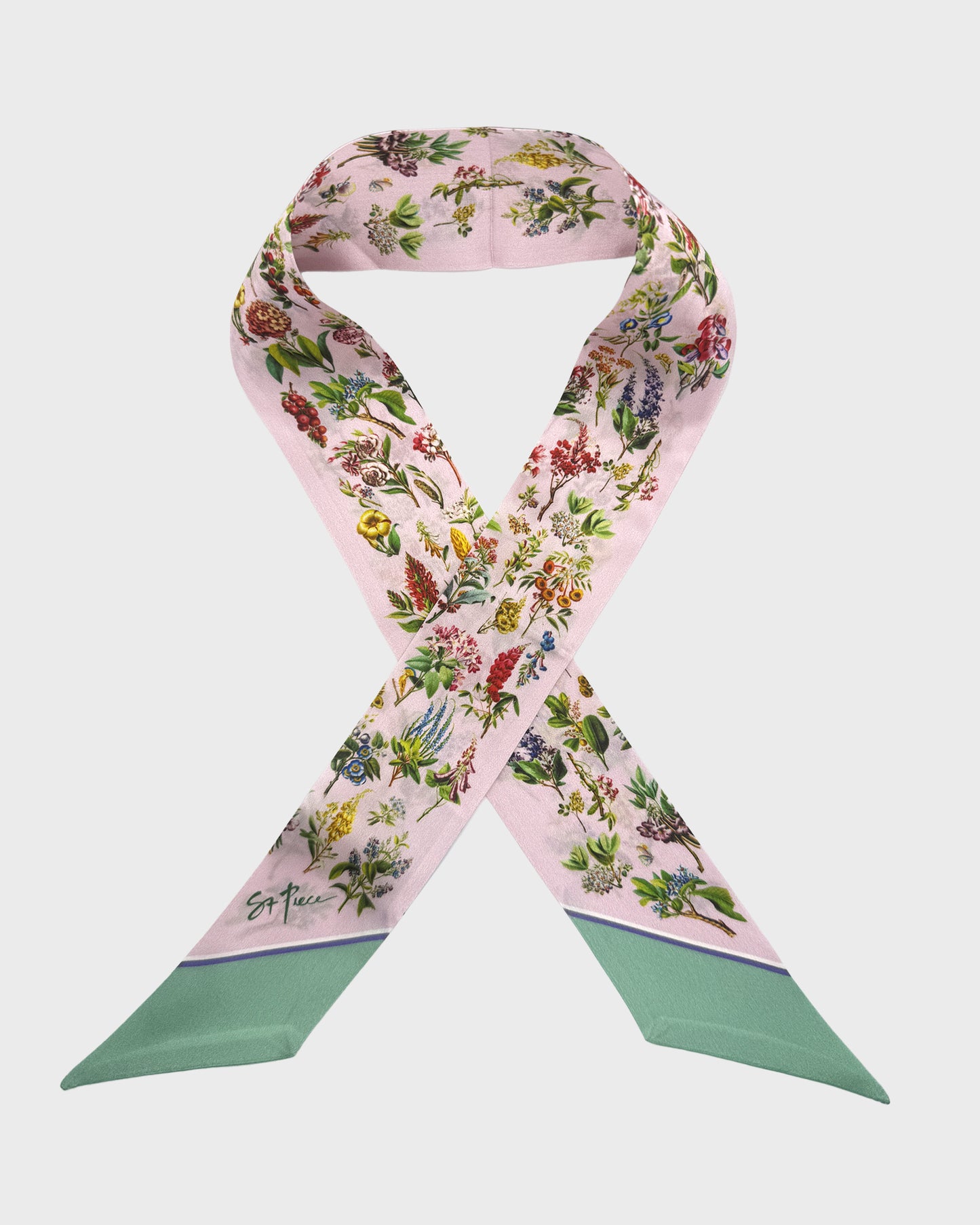 st piece Carmen Pink silk twilly scarf