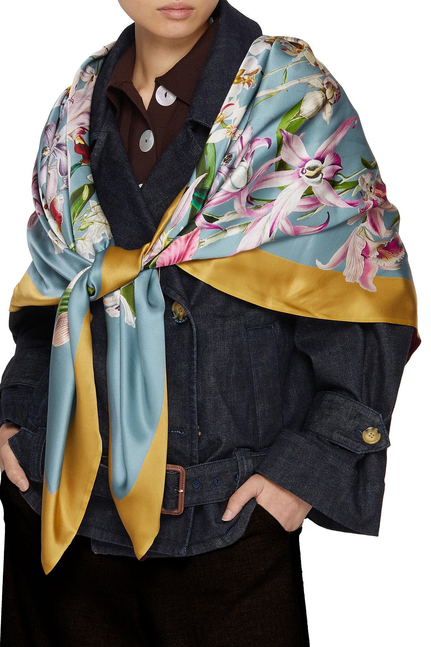 Bae Silk Double-Sided Scarf