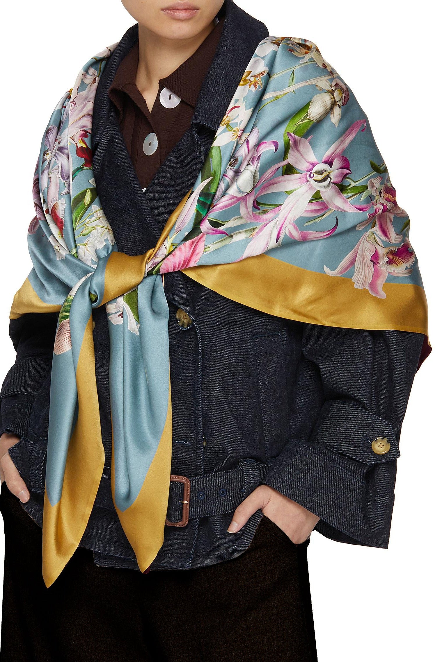 Bae Silk Double-Sided Scarf