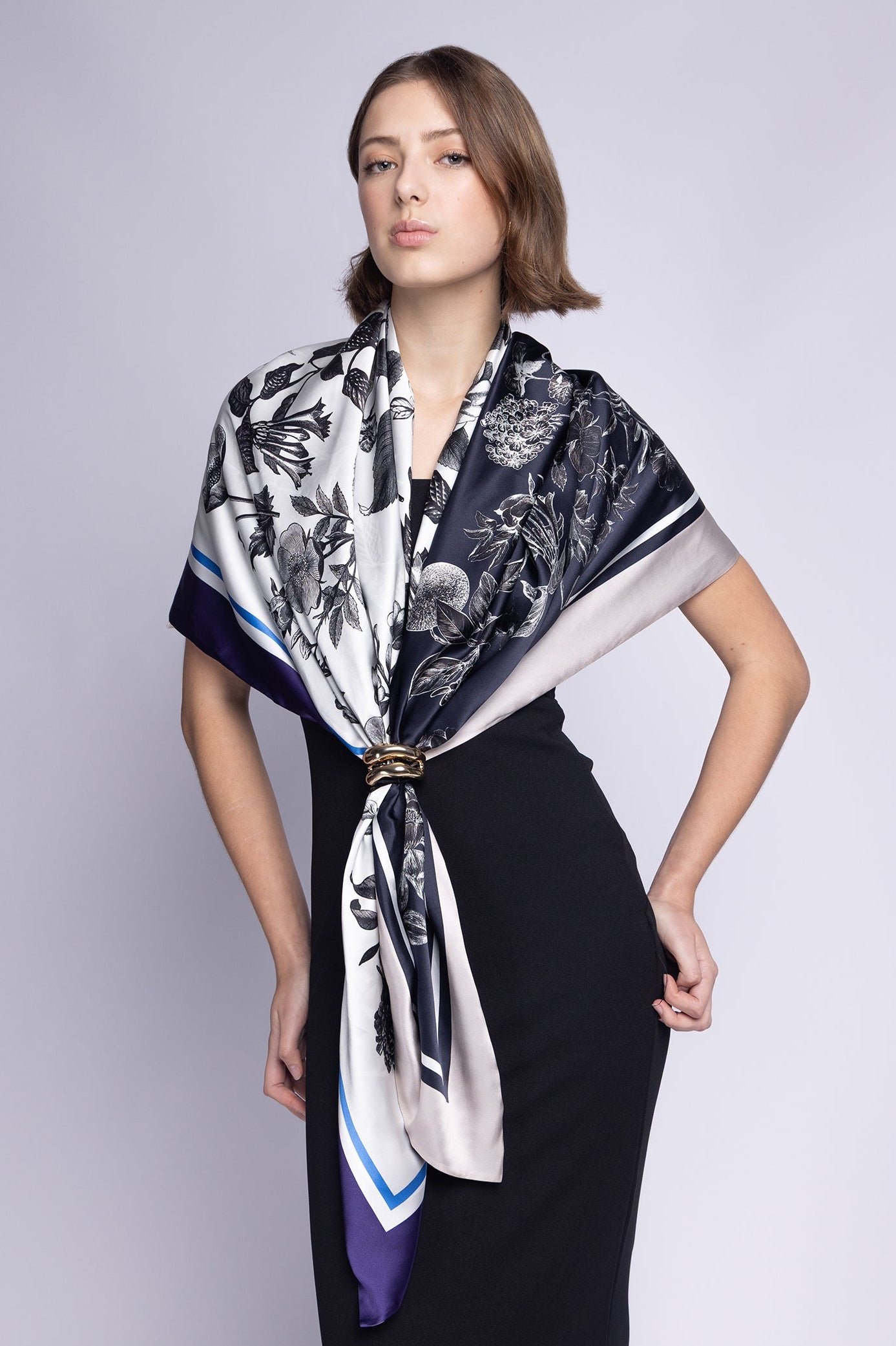 St piece Blair silk double sided scarf