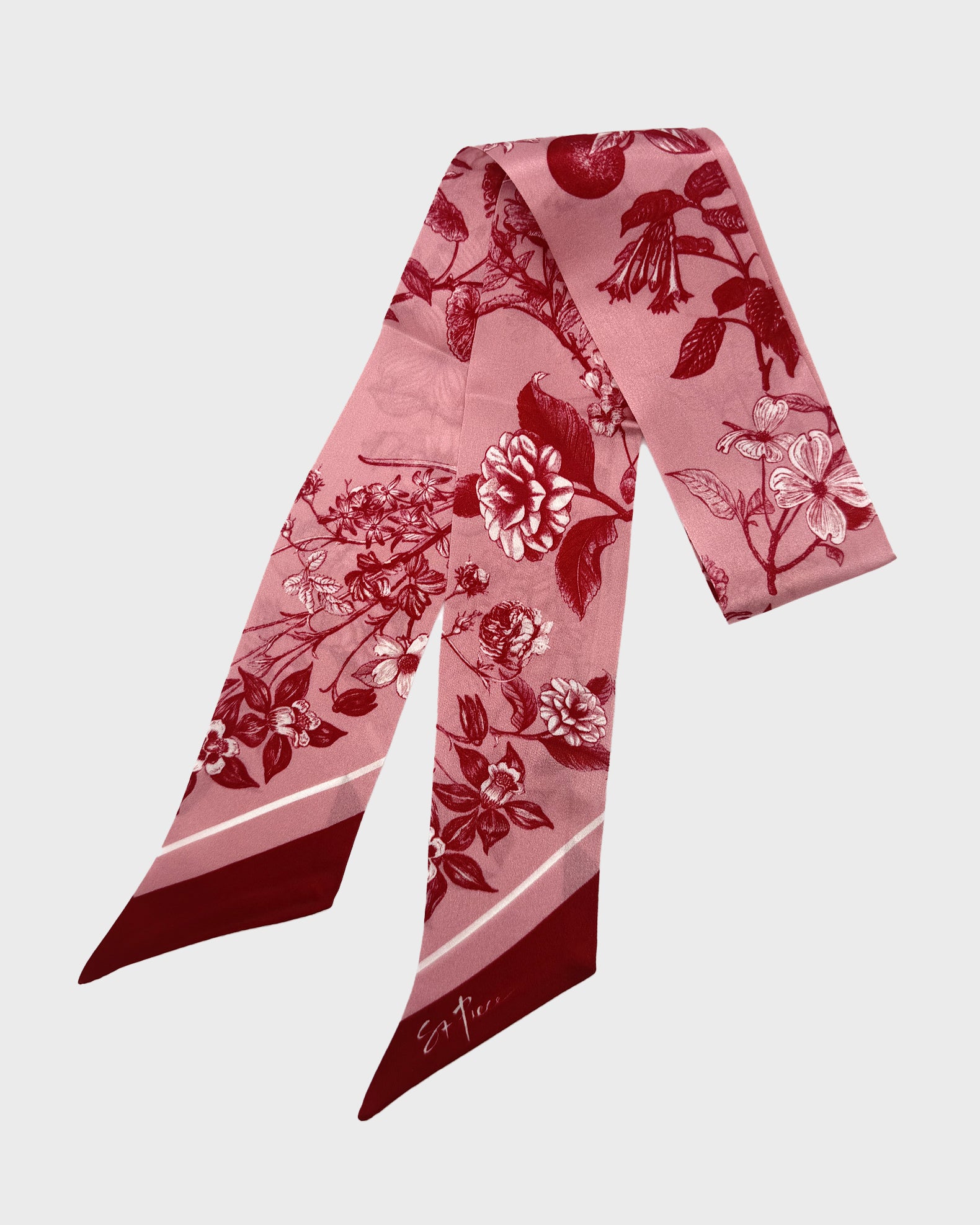 st piece Blair Pink silk twilly scarf