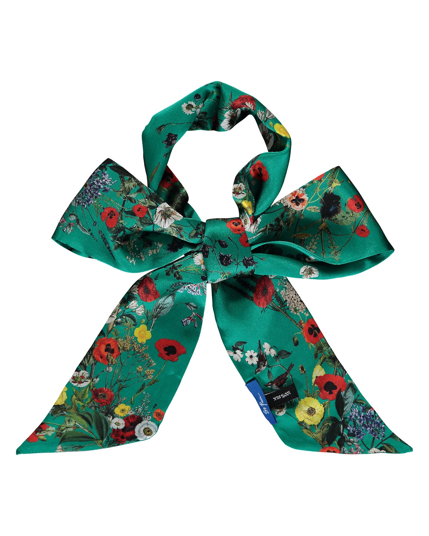 Jackie Green Skinny Silk Scarf