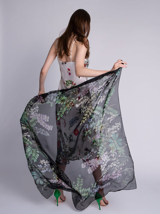 Serena Large Square Silk Chiffon Scarf