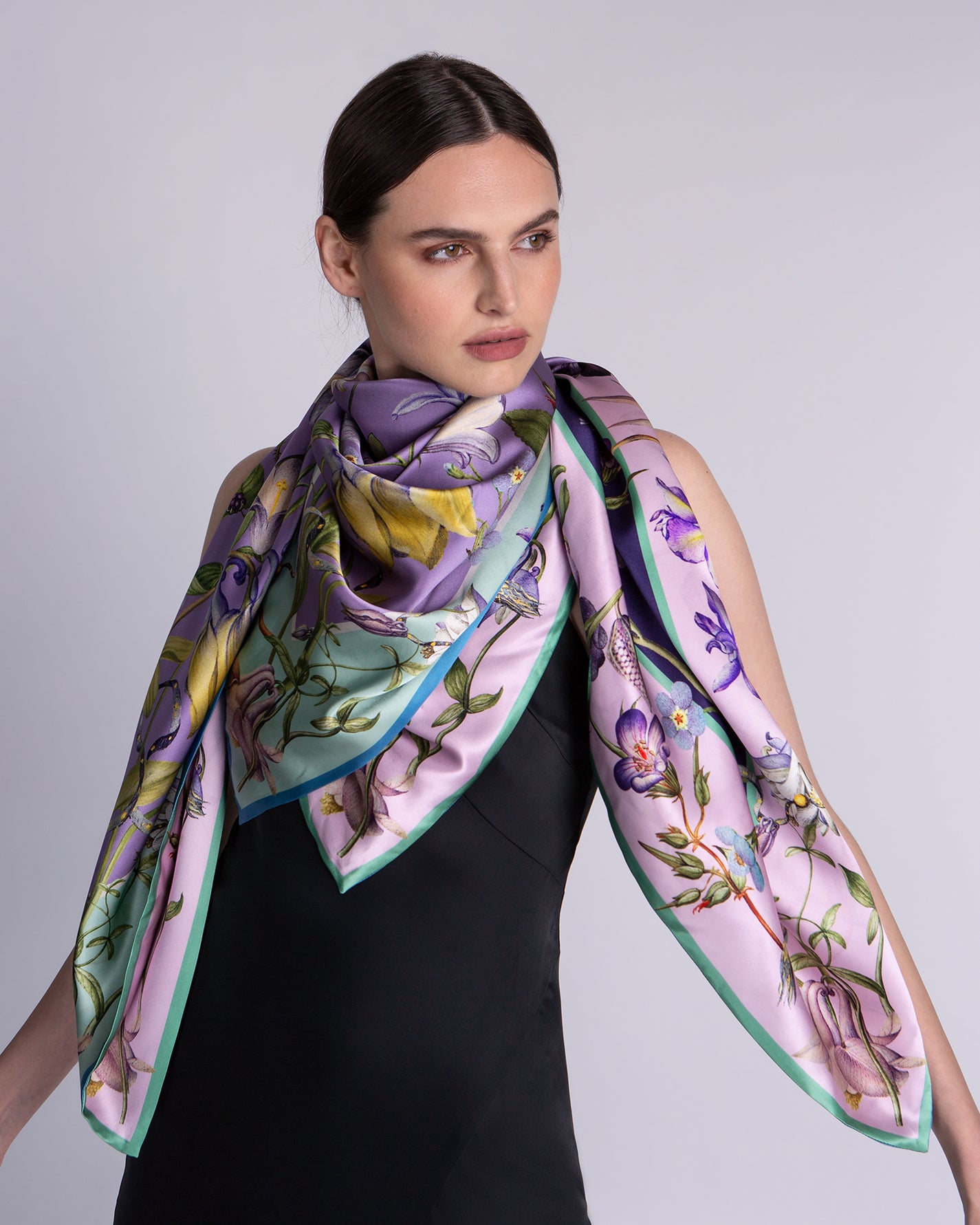 Samantha Large Square Silk Double-Sided Scarf