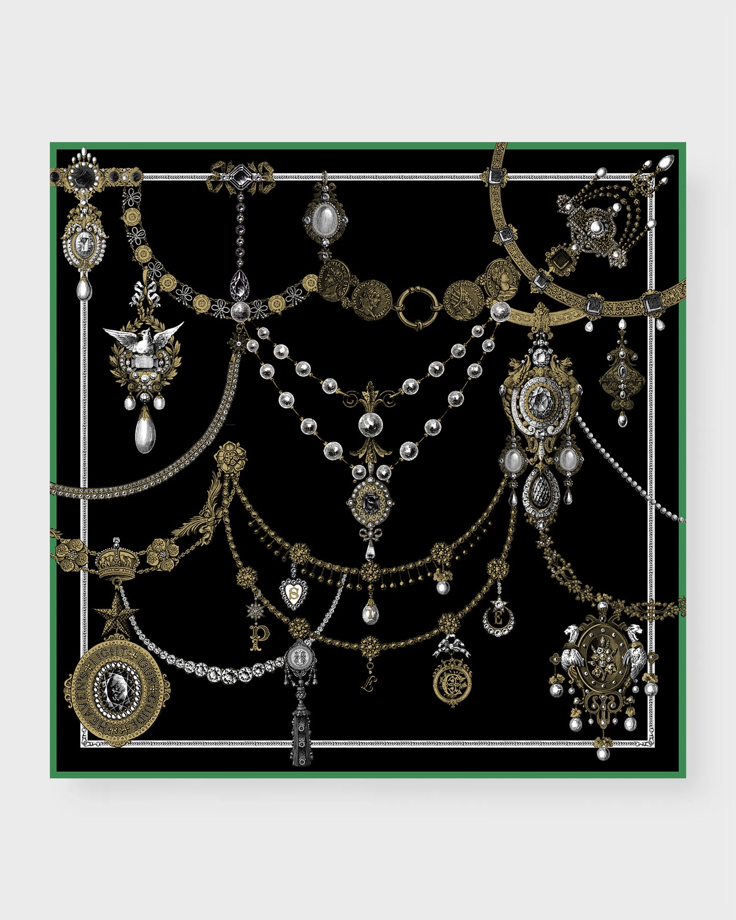 Pearl Large Square Silk Double-Sided Scarf