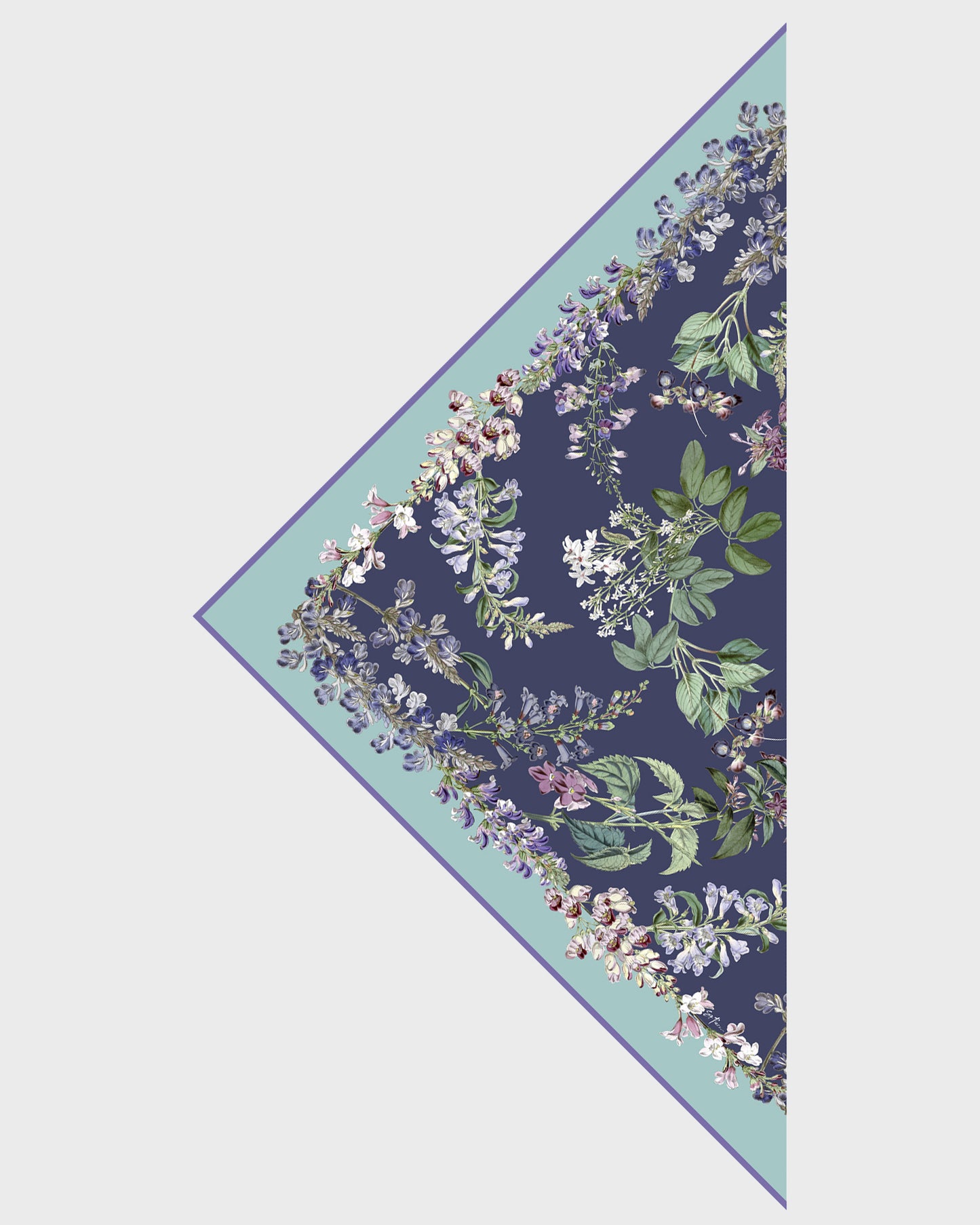 Cassidy Blue White Large Silk Triangle Scarf