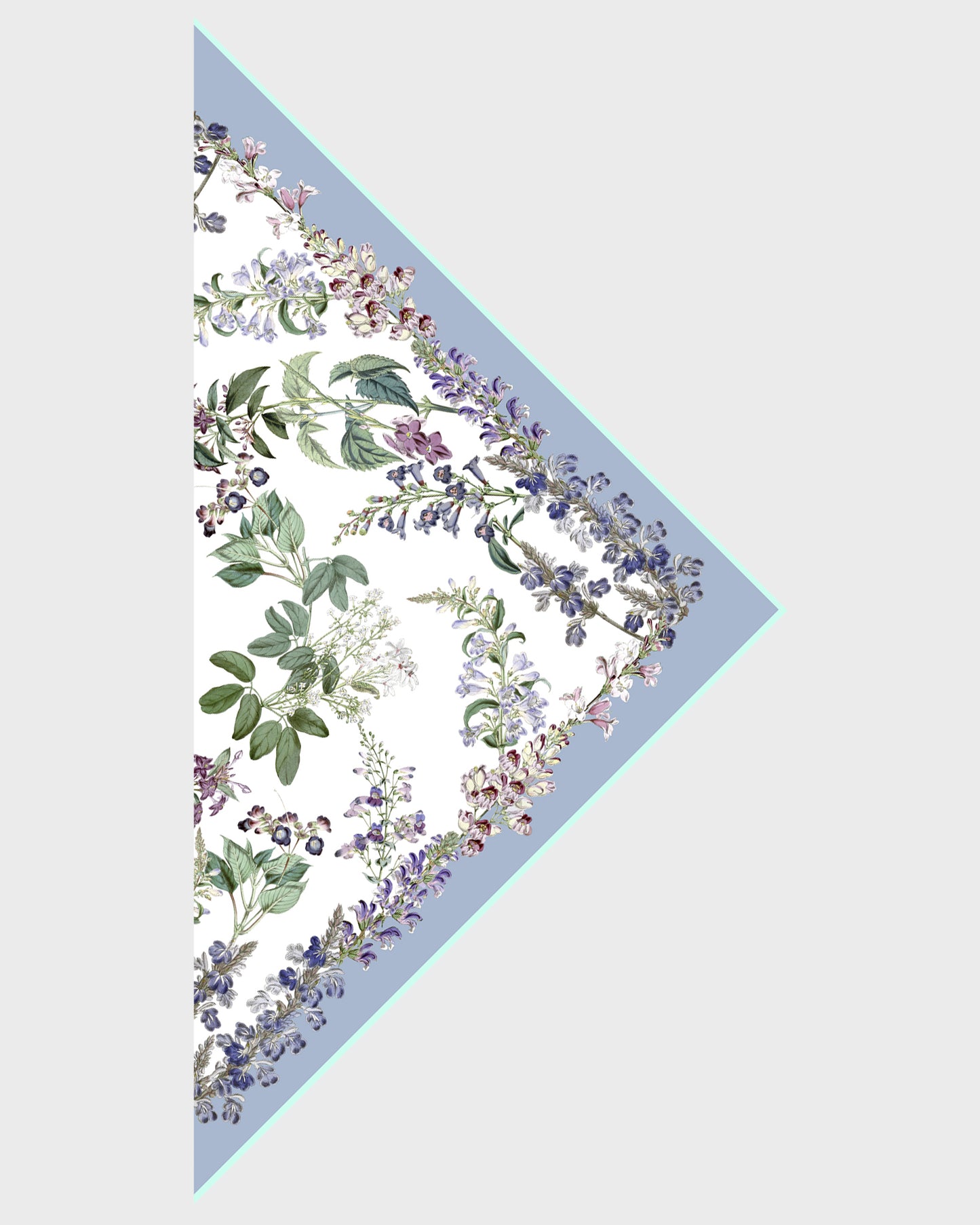 Cassidy Blue White Large Silk Triangle Scarf