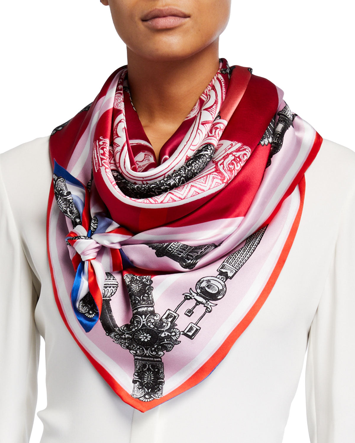 Lexi Large Square Silk Double-Sided Scarf