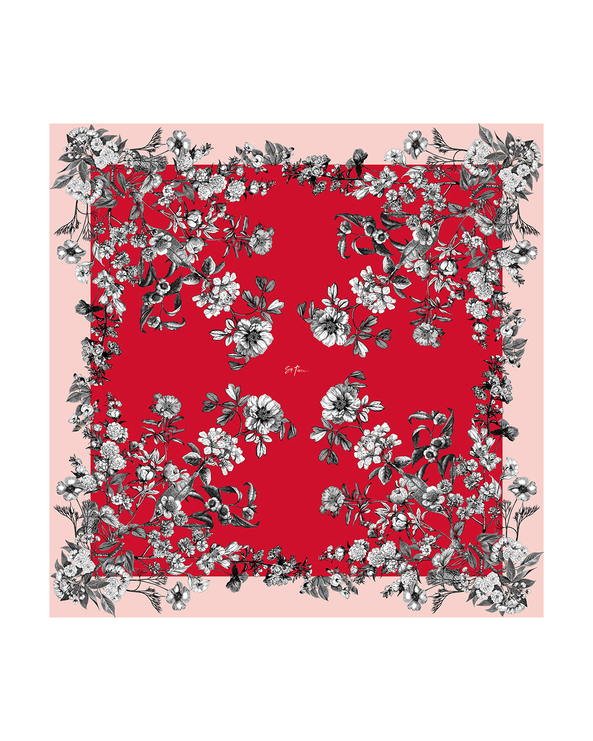 Mia Red Medium Square Silk Scarf